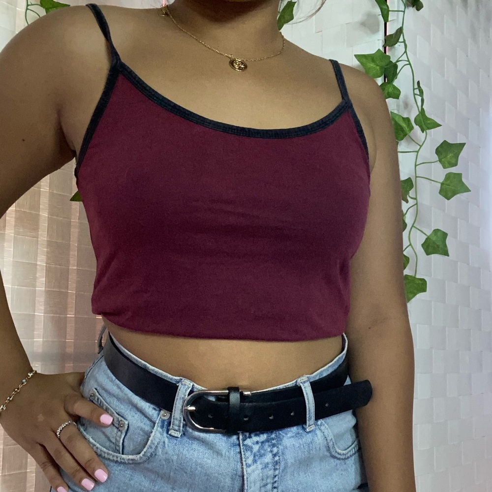 burgundy crop top
